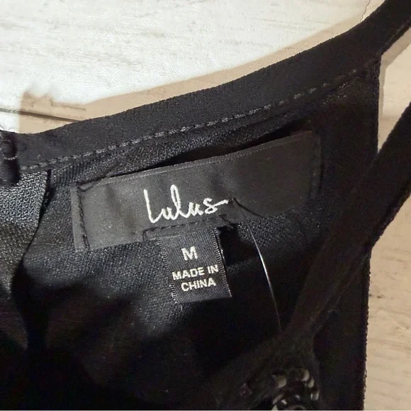 Lulus Ace of Spades Black Sequin Bodycon Dress Size Medium NWT - Picture 4 of 6